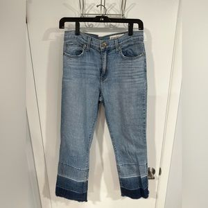 Pistola cropped straight leg color block jeans